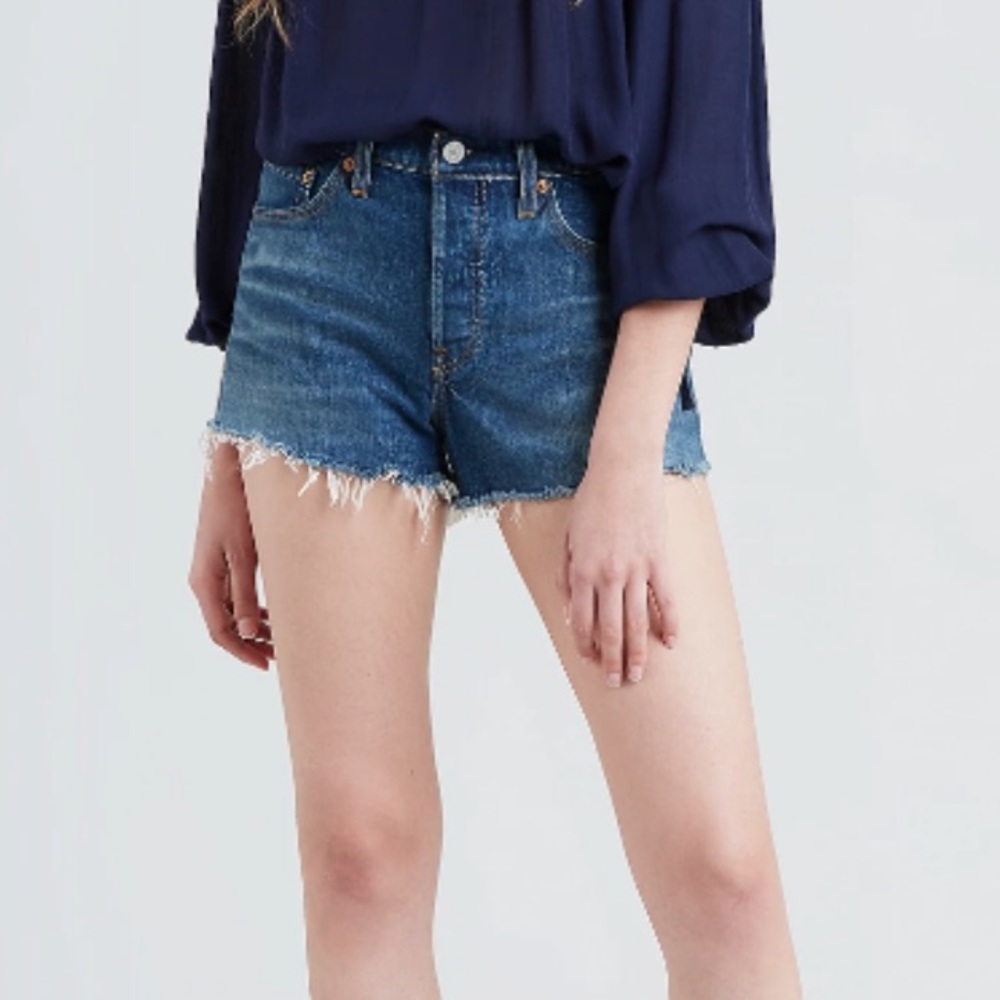 Levi’s Dark Wash 501 Denim Cutoff Shorts